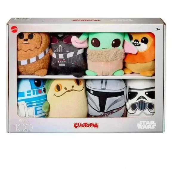 Disney 100 Star Wars Cuutopia 5” Plush 8-Pack - Darth Vader/Chewbacca/Grogu NEW! - Picture 1 of 7